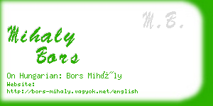 mihaly bors business card